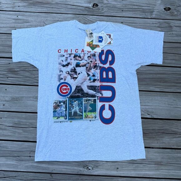 Vintage Chicago Cubs 90s Sandberg Short Sleeve T Tee Shirt - Picture 1 of 5